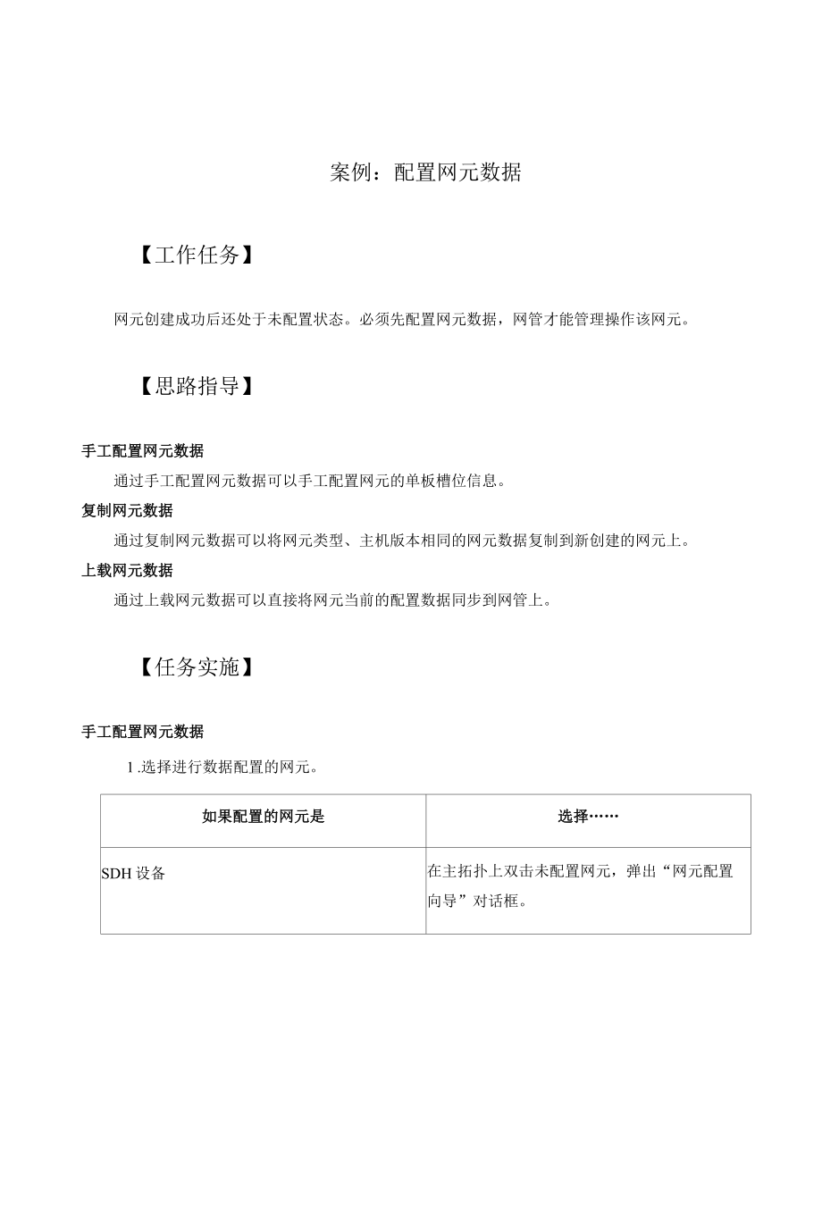 光纤通信技术案例：配置网元数据.docx_第1页