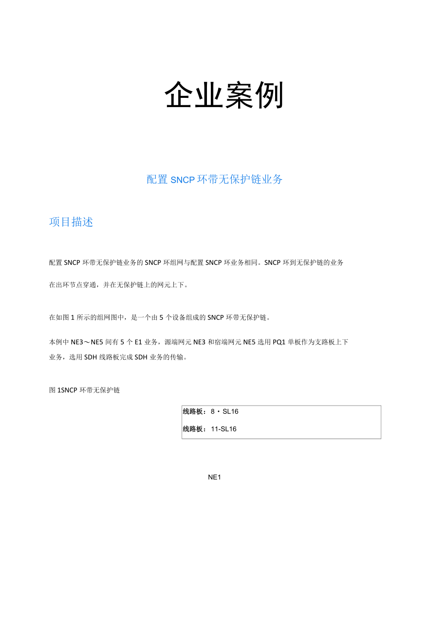 光纤通信技术：配置SNCP环带无保护链业务.docx_第1页