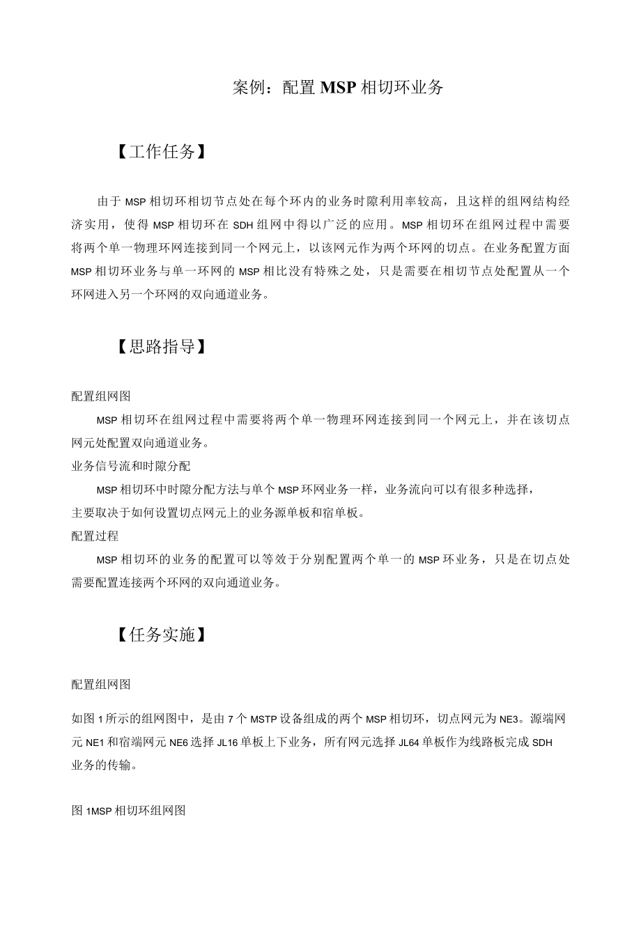 光纤通信技术：配置MSP相切环业务.docx_第1页