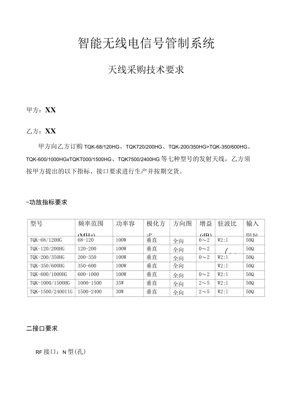 智能无线电信号管制系统-天线技术要求.docx_第1页