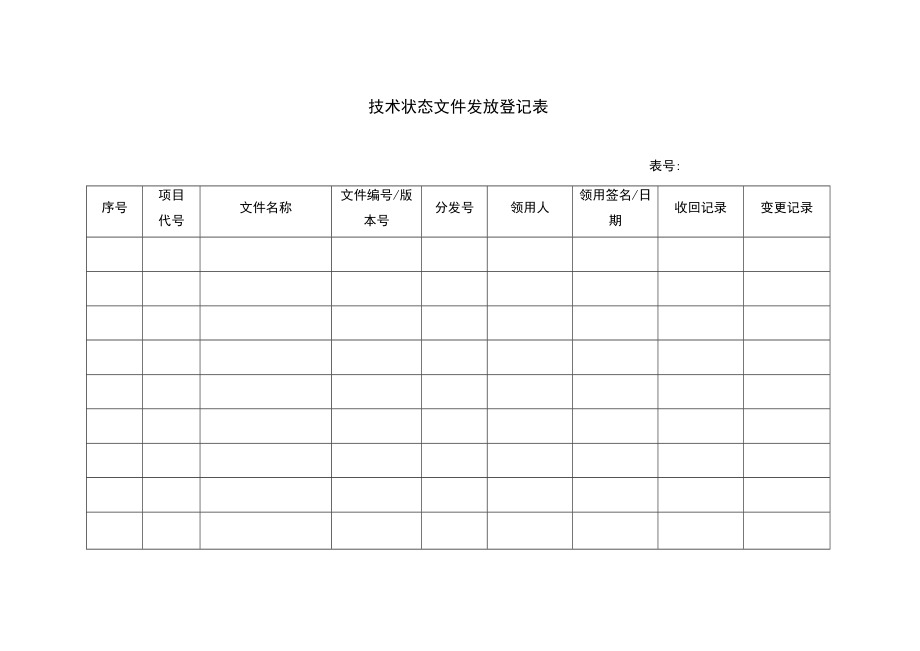 基线控制-技术状态文件发放登记表.docx_第1页