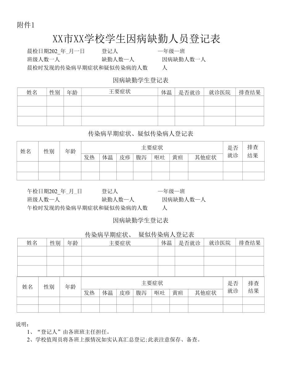 2022年某学校因病缺课缺勤登记追踪制度（附登记表格）.docx_第3页