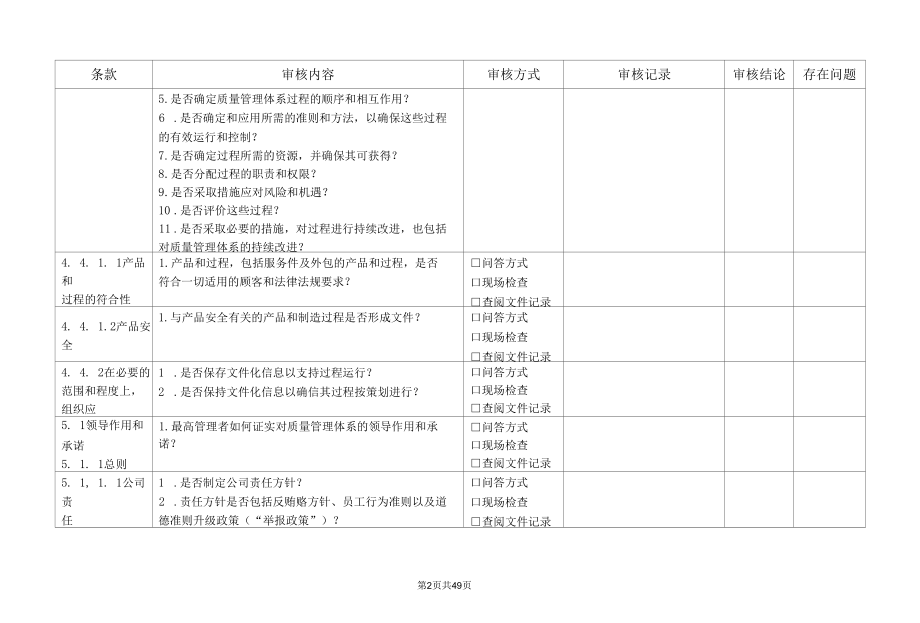 IATF16949：2016内审检查表.docx_第2页