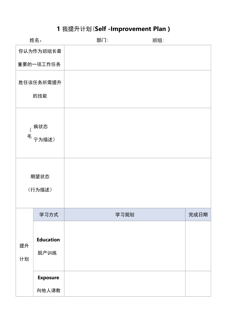 TTT课程开发过程工具表8：课后行动计划表-班组长职责角色重塑.docx_第1页