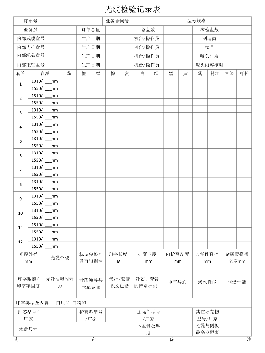 A2光缆检验记录表.docx_第1页