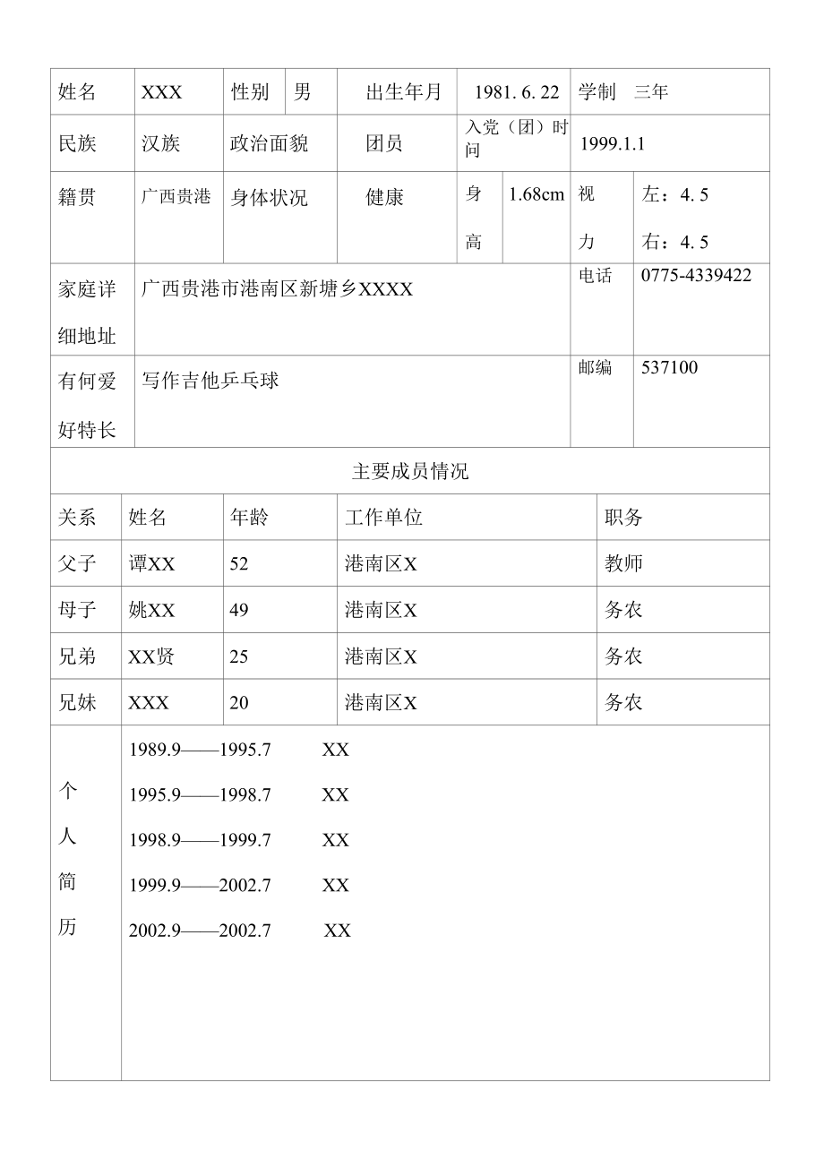 个人简历推荐表.docx_第2页