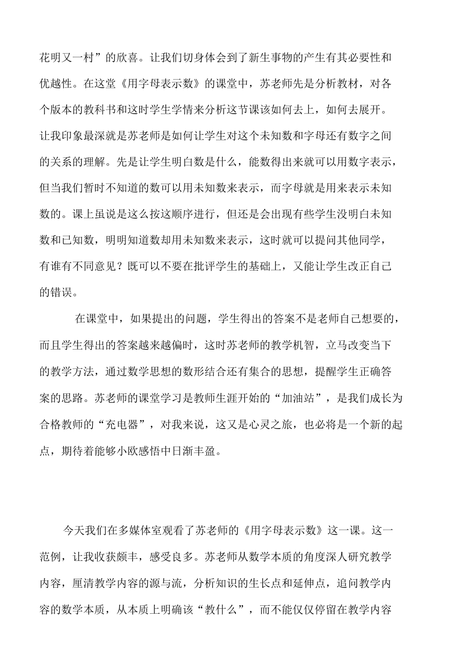 《用字母表示数》观课心得（五篇）.docx_第3页