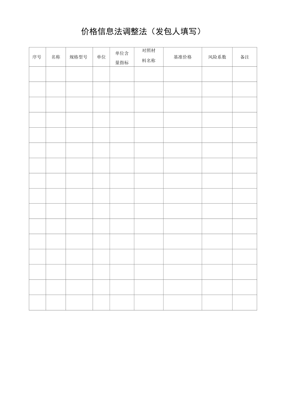 价格调整表价格指数法调整表（发包人填写）.docx_第2页