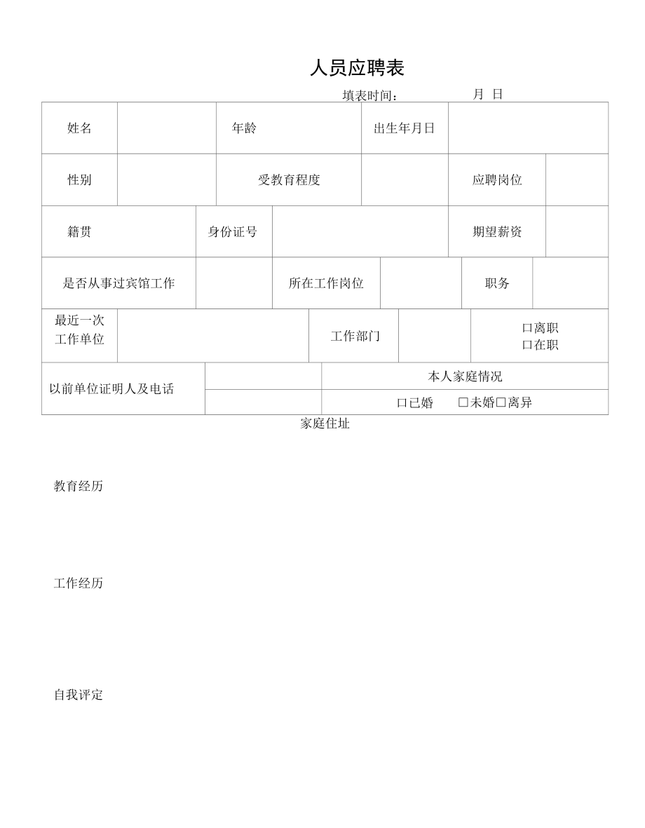 人员应聘表（最新版）.docx_第1页