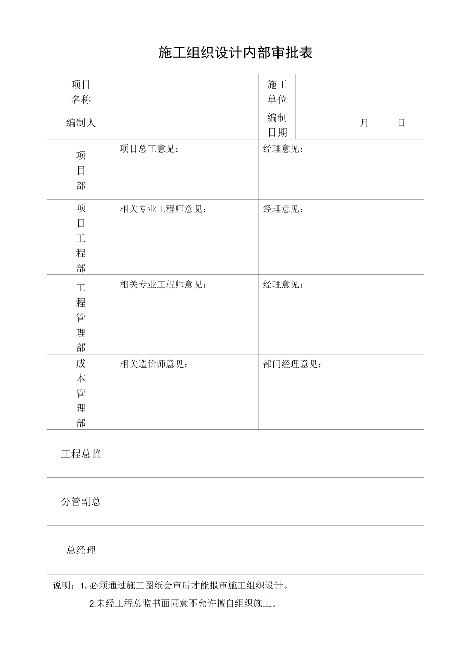 施工组织设计内部审批表.docx_第1页