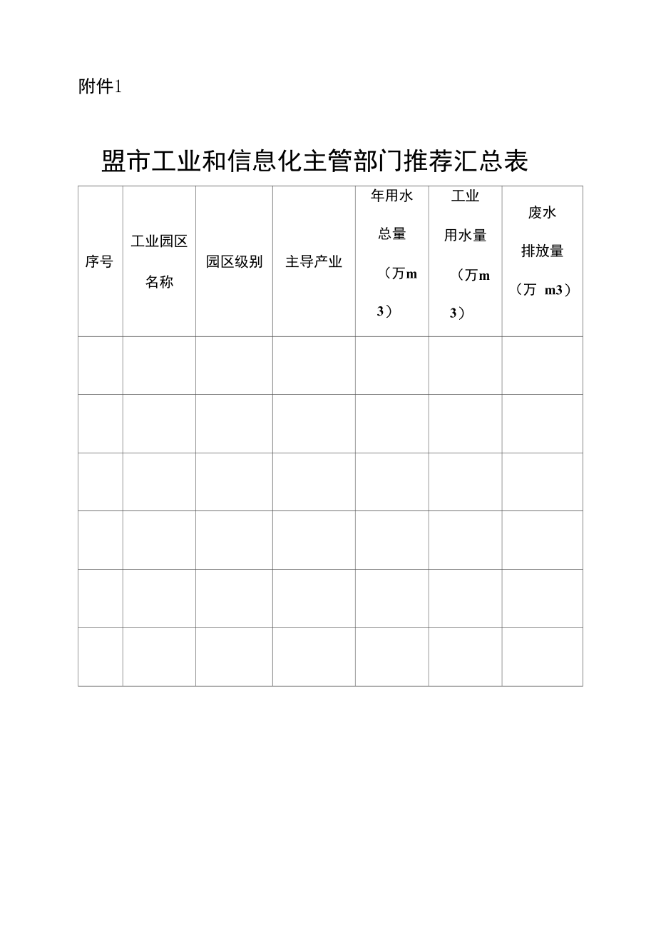 内蒙古自治区节水型工业园区申请表、自评表、申请报告.docx_第1页