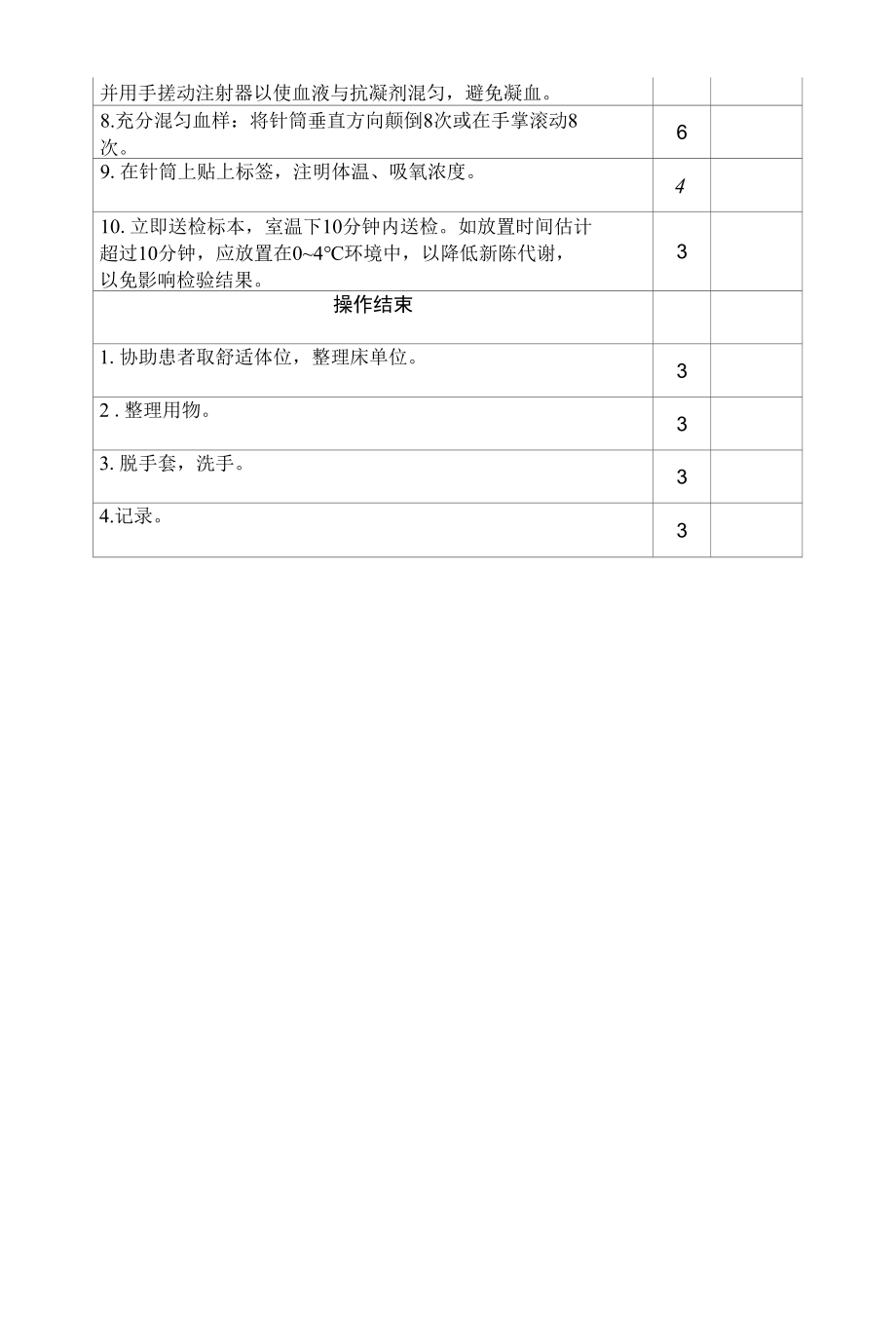 动脉血气分析操作评分表.docx_第2页