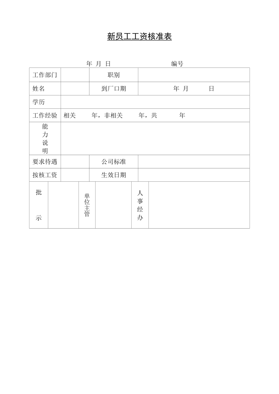 新员工工资核准表.docx_第1页