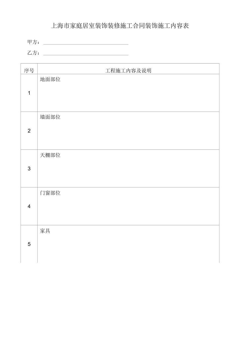 装修施工装饰施工内容表.docx_第1页