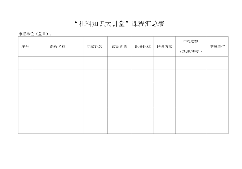 社科知识大讲堂课程汇总表.docx_第1页