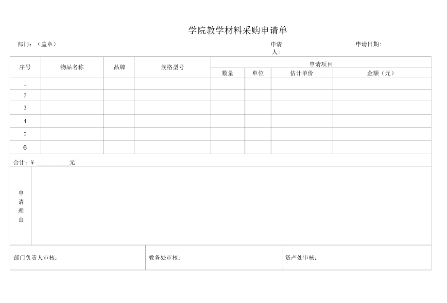 教学材料采购申请表.docx_第1页