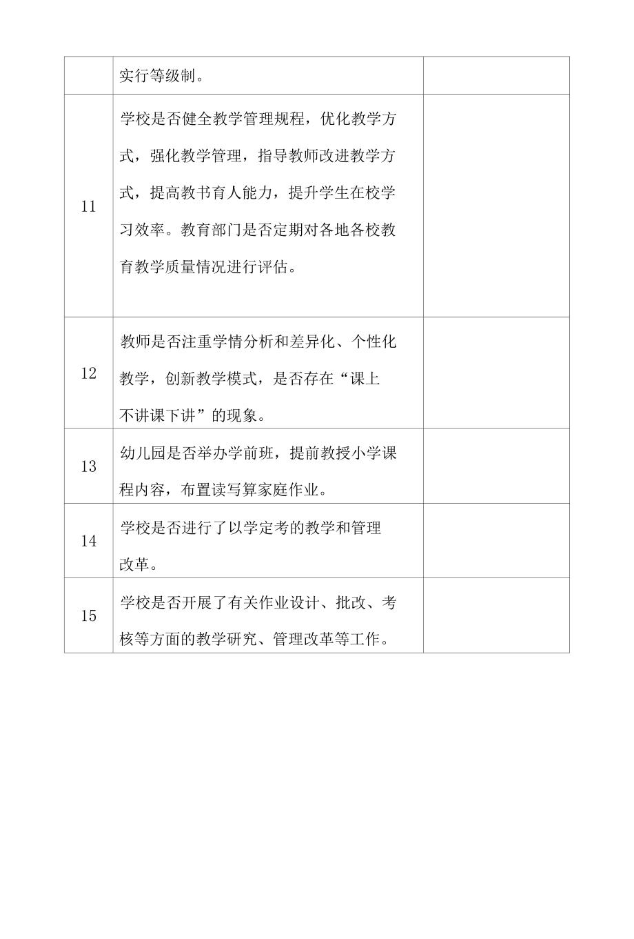 学校落实“双减”工作情况督导自查项目表.docx_第3页