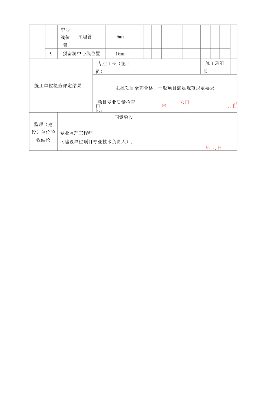 现浇混凝土结构观感质量及尺寸偏差检验批验收记录表.docx_第2页