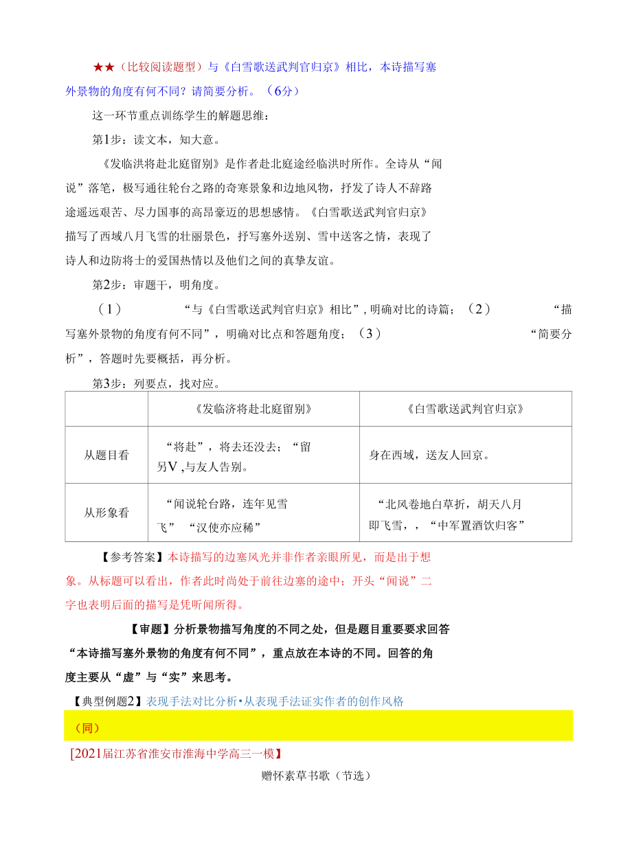 古诗词鉴赏中表现手法类对比分析（好题必练）.docx_第2页