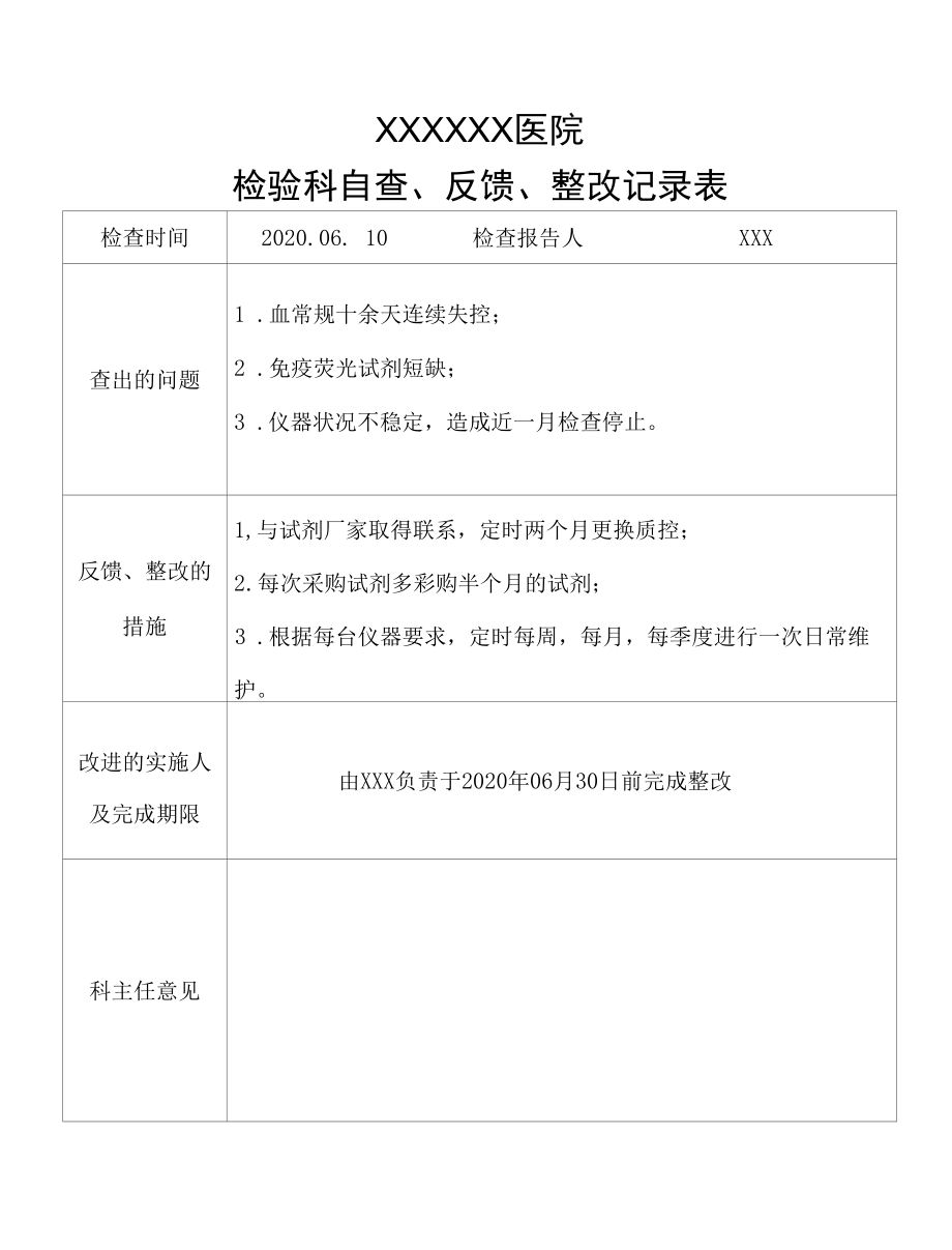 检验科自查、反馈、整改记录表.docx_第3页