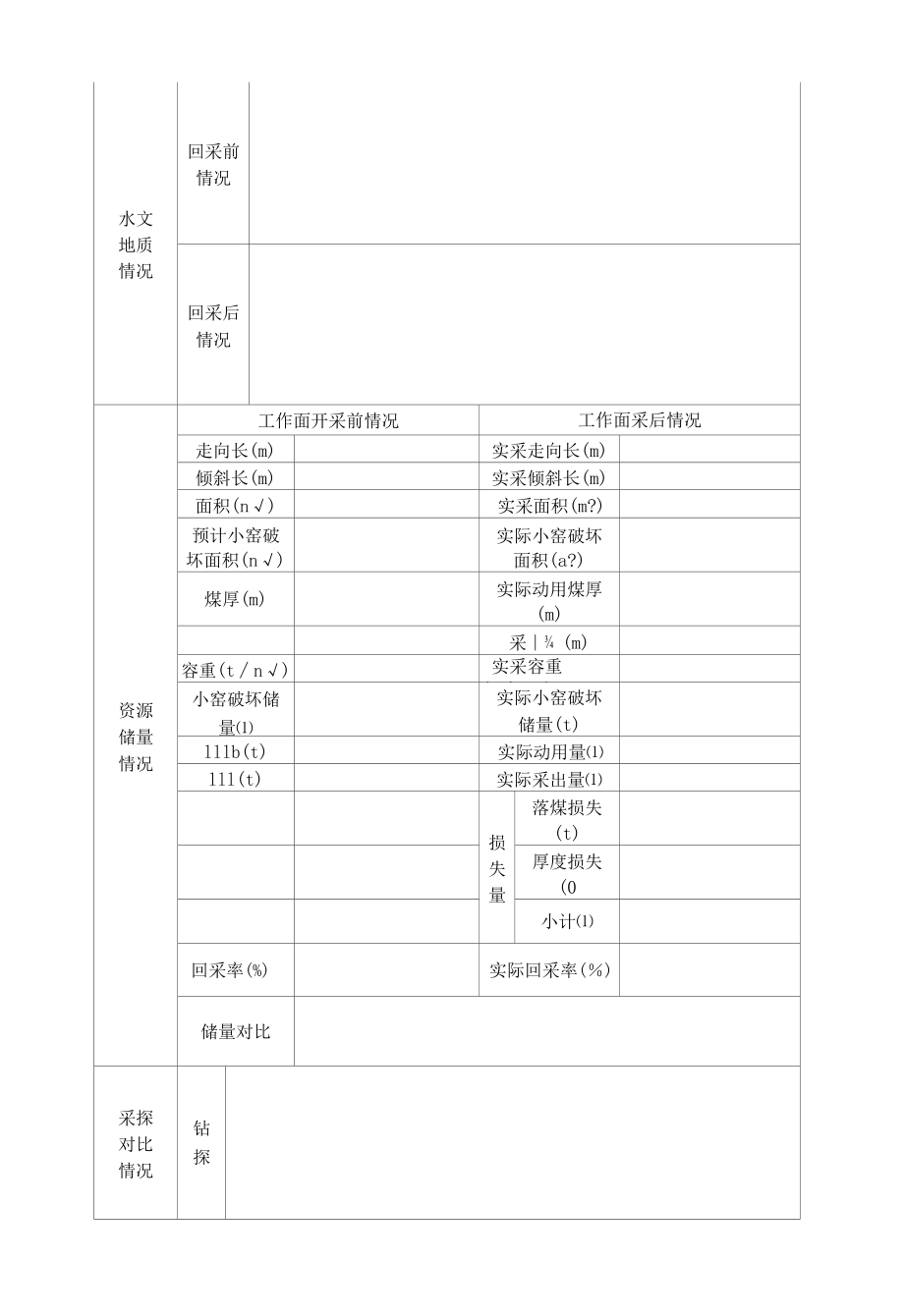 工作面采后地质总结表格.docx_第3页