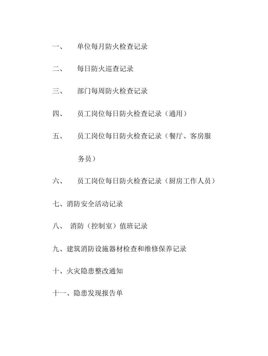 安全生产消防安全管理表单.docx_第1页