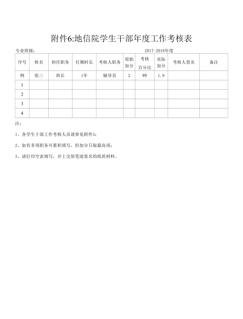 附件6：地信院学生干部年度工作考核表.docx_第1页