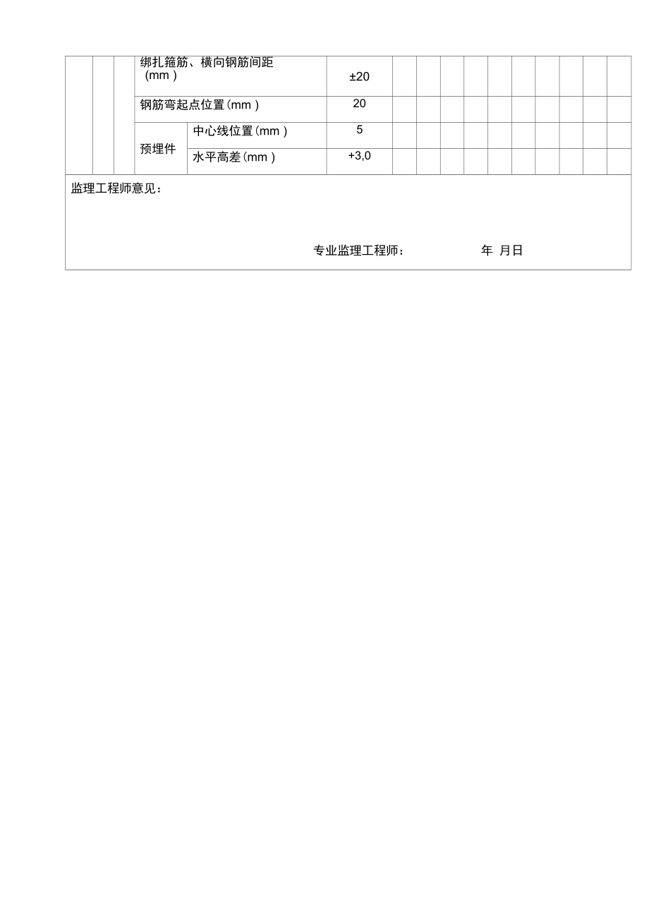 监理工程师检查记录表：钢筋安装工程检验批.docx_第2页