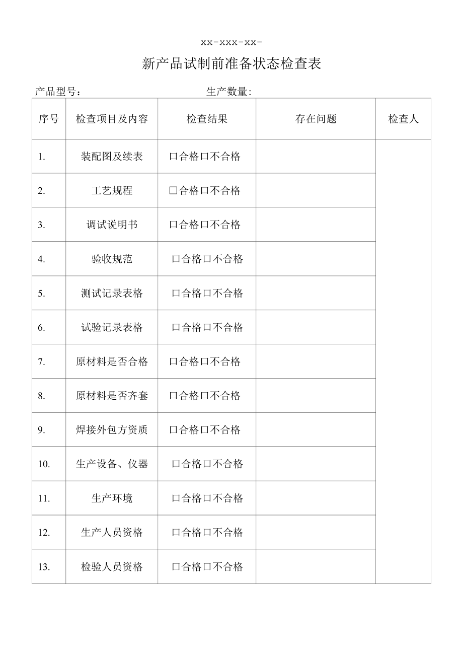 新产品试制前准备状态检查表.docx_第1页