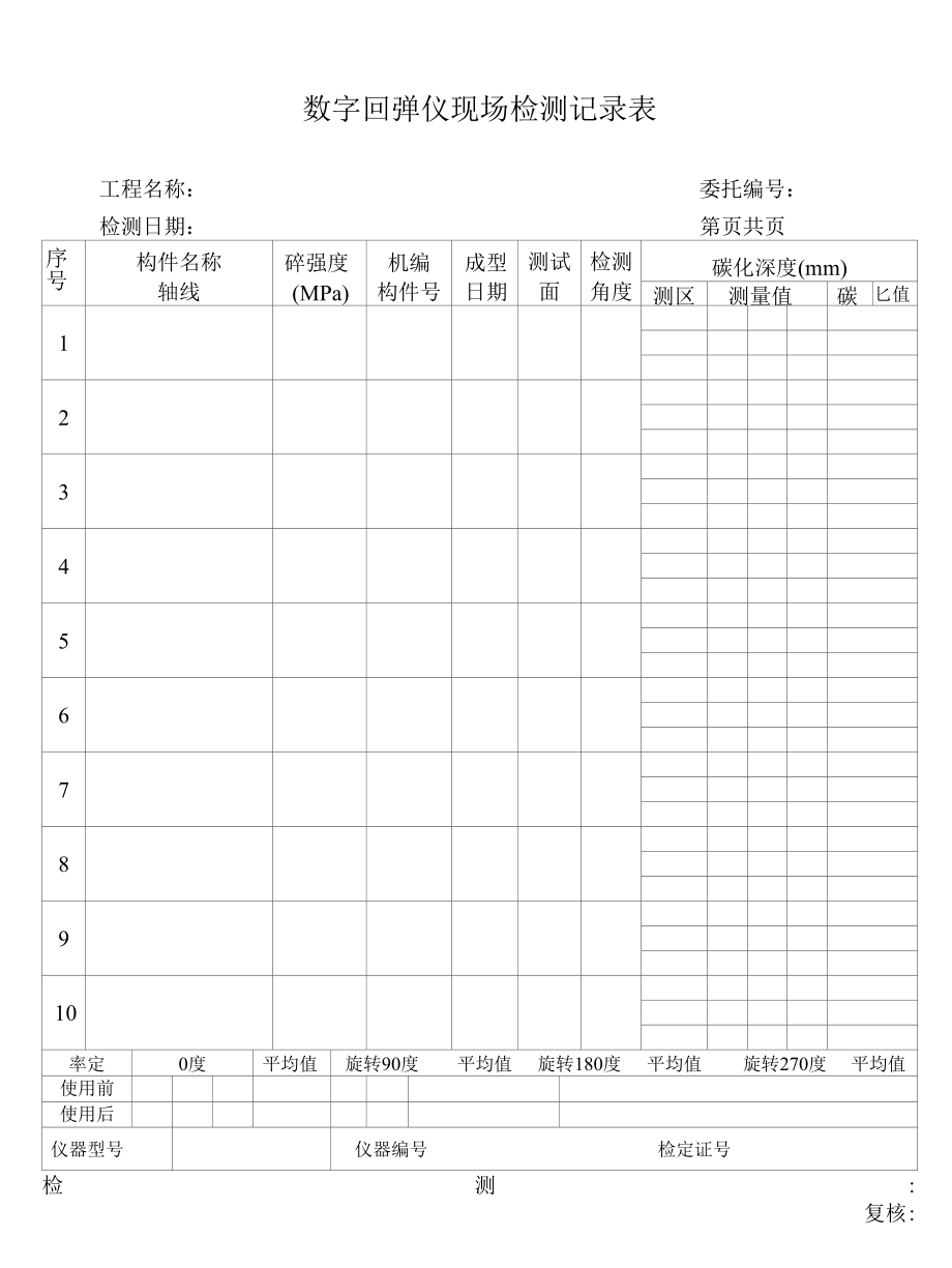 数字回弹仪现场检测记录表.docx_第1页