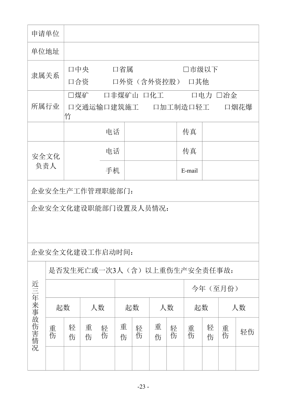 安全文化示范企业申请表和复审表-202x年.docx_第2页