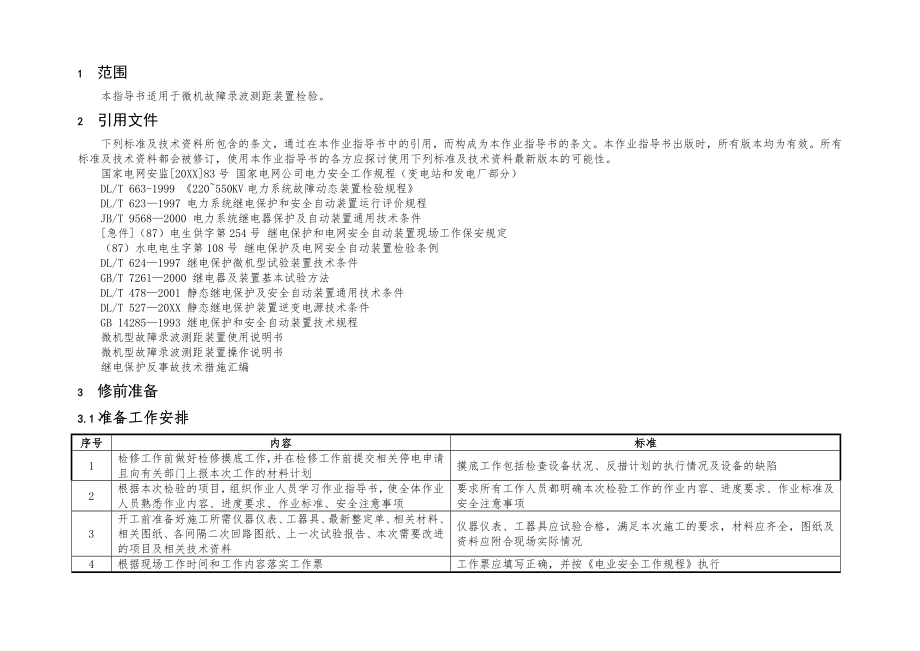 管理制度-11微机故障录波装置校验标准化作业指导书 精品.doc_第2页