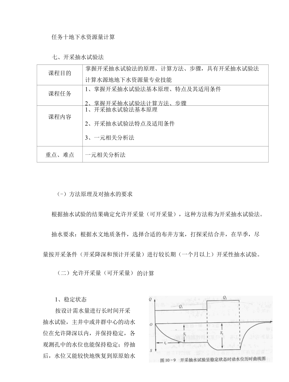 水文地质勘查技术：开采抽水试验法.docx_第1页