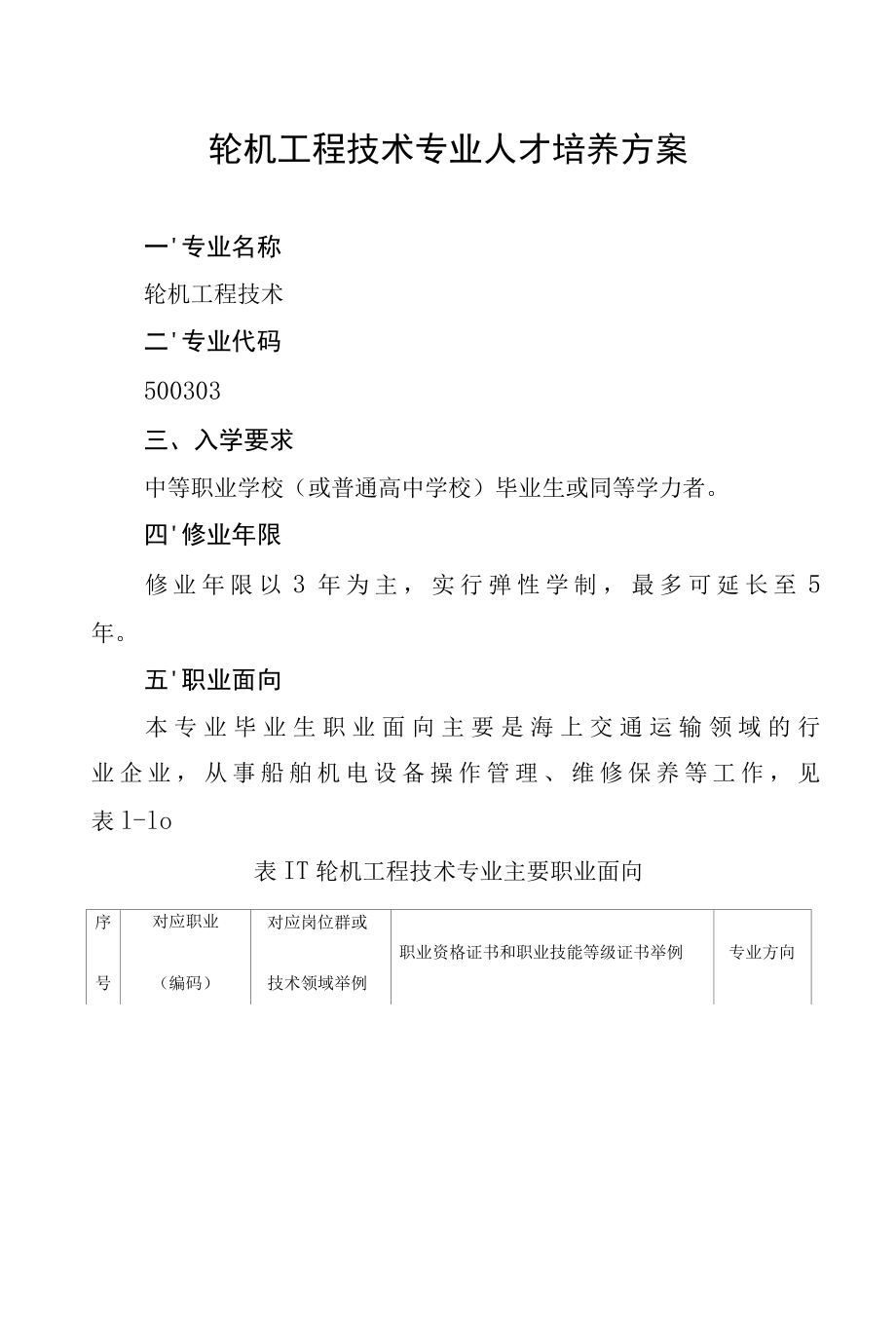 轮机工程技术专业人才培养方案（高职）.docx_第1页