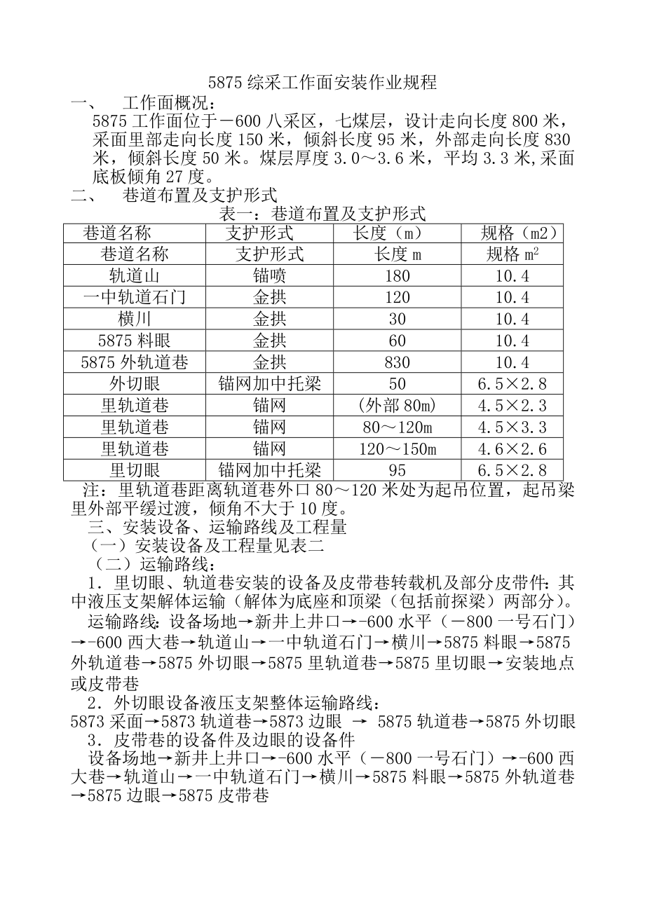 管理制度-5875综采工作面安装作业规程 精品.doc_第1页