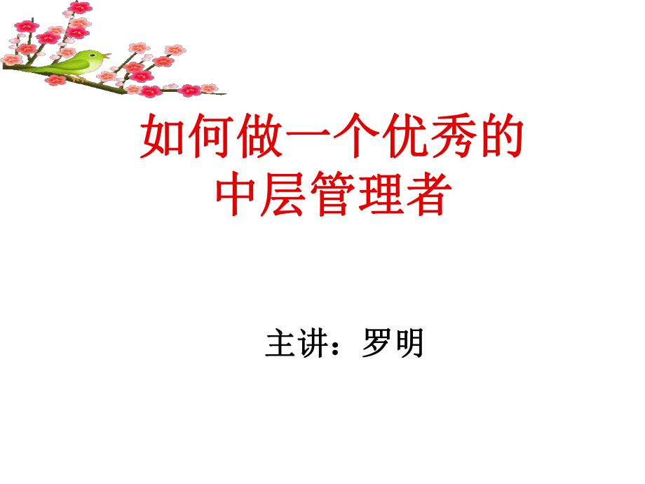 中层管理-如何做一个优秀的中层管理者 精品.ppt_第1页