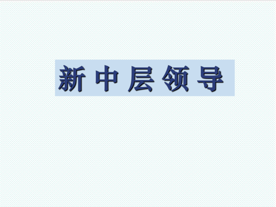 中层管理-新中层领导——实现中层向高层晋升的逐步跨越 精品.ppt_第1页