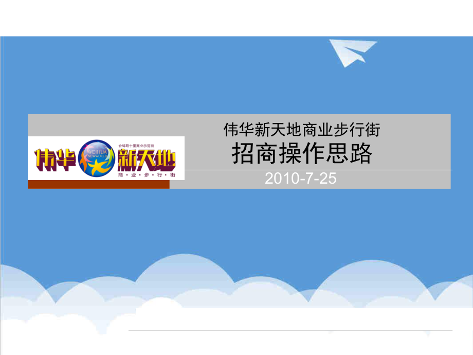 招商策划-XXXX安徽定远伟华新天地商业步行街招商操作思路 精品.ppt_第1页