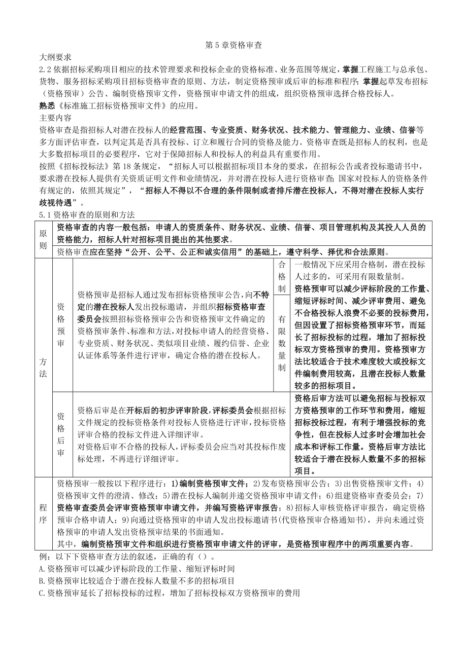 招标投标-XXXX年招标师招标采购专业实务重点预习6 精品.doc_第1页