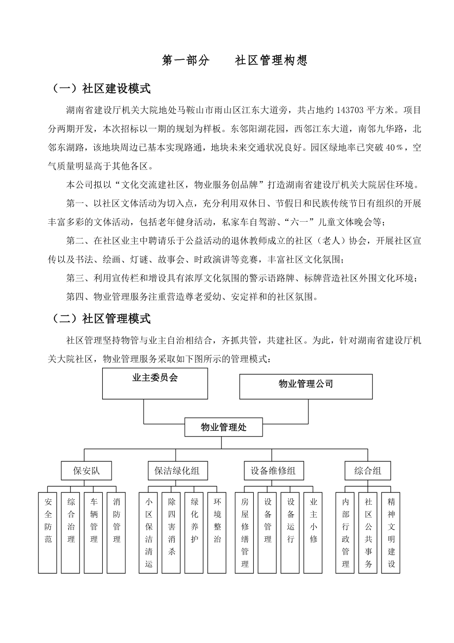 招标投标-XX省建设厅机关大院物业管理投标书 精品.doc_第1页