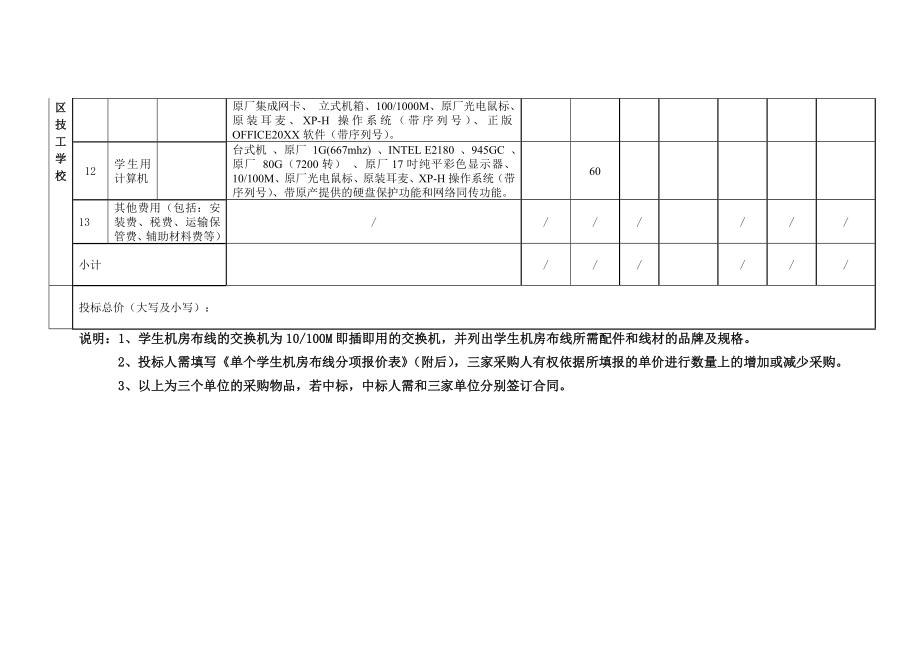 招标投标-一、采购清单投标一览表 精品.doc_第3页