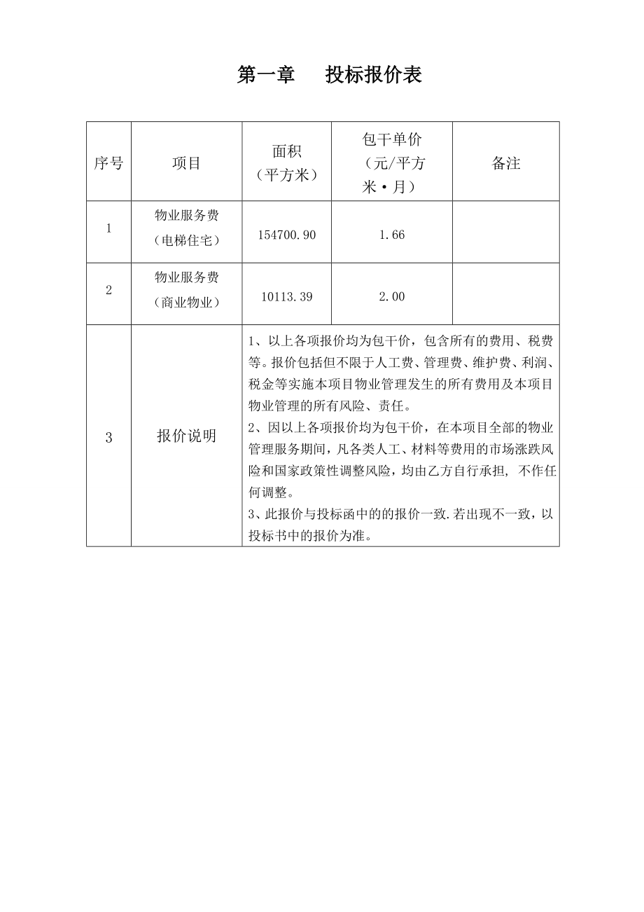 招标投标-南充市丽晶府前期物业管理投标书商务部分 精品.doc_第2页