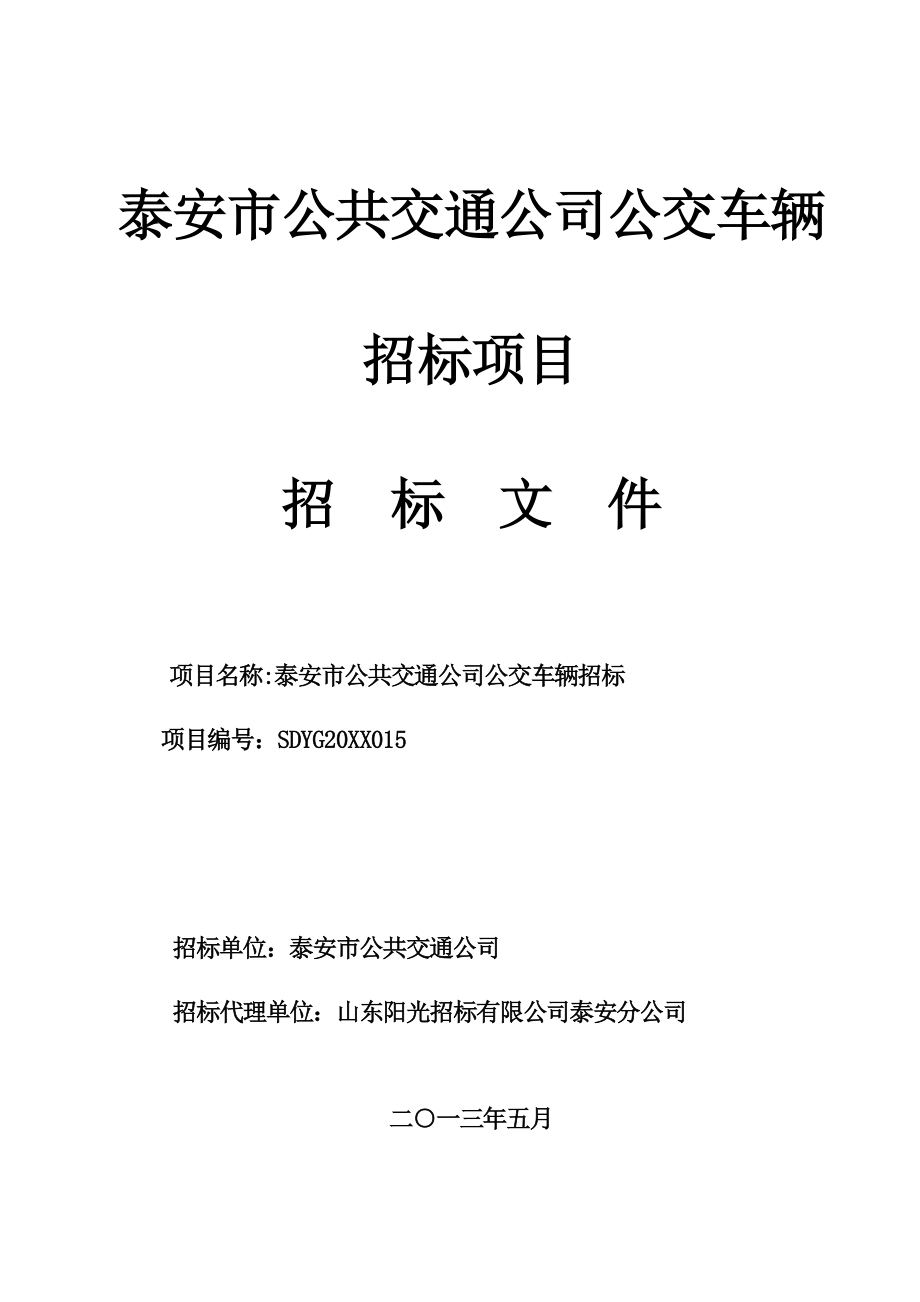 招标投标-公开招标文件公交公司 精品.doc_第1页