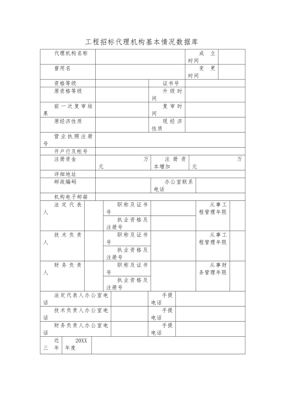 招标投标-工程招标代理机构基本情况数据库 精品.doc_第1页