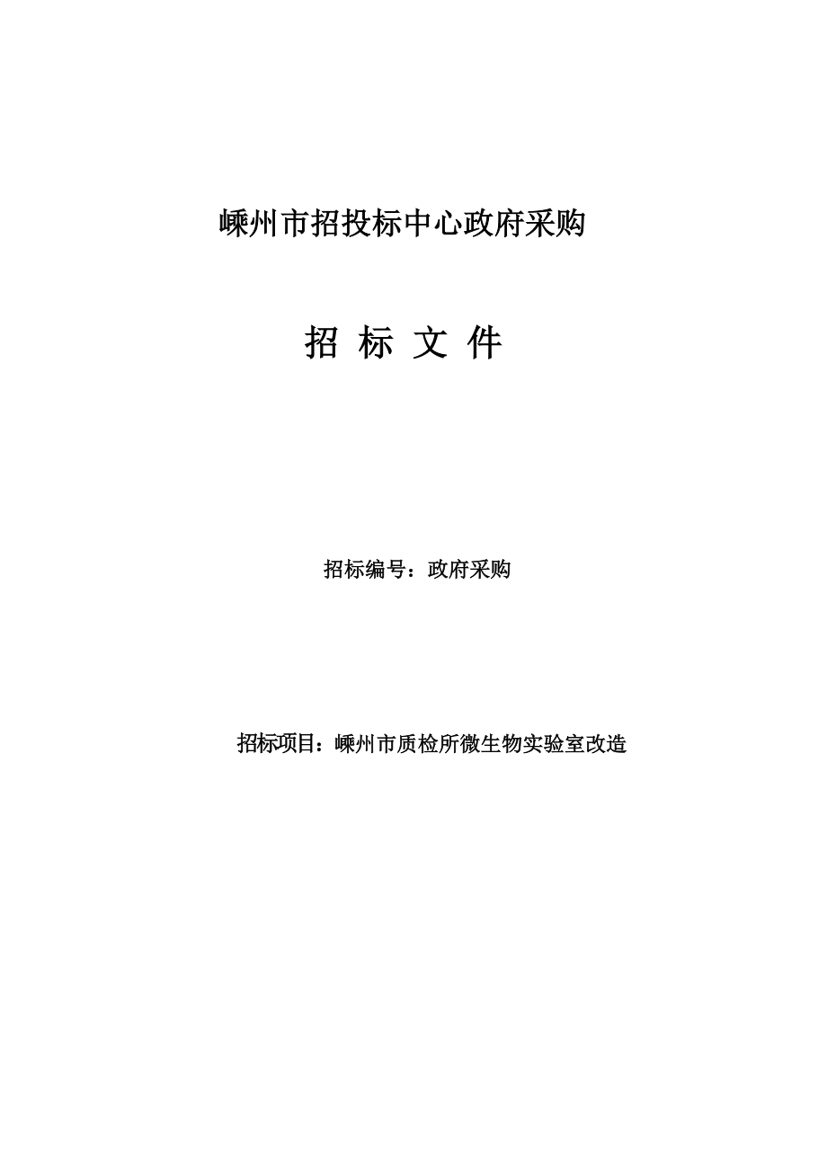 招标投标-嵊州市招投标中心政府采购招标文件 21页 精品.doc_第1页