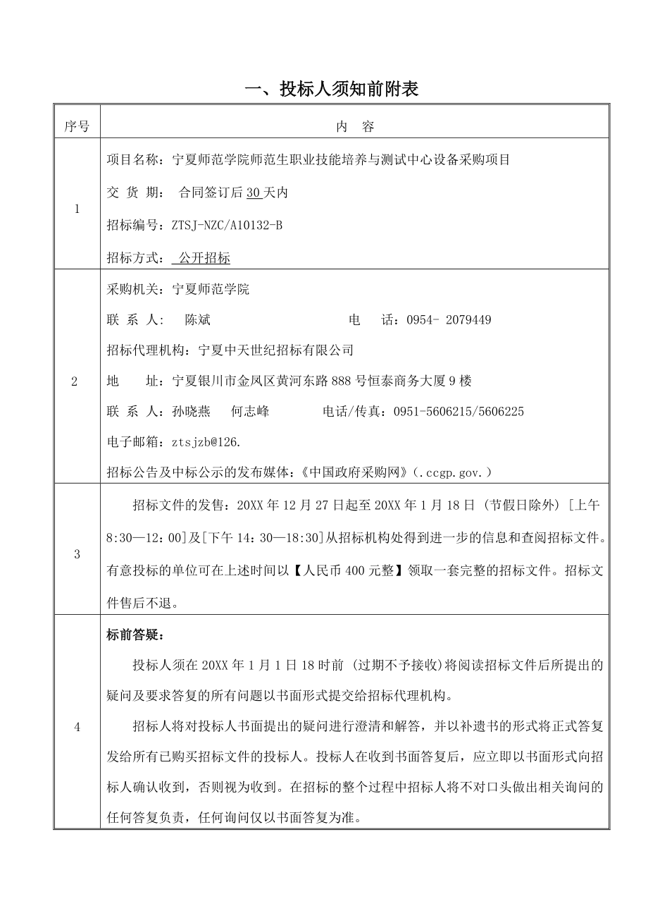 招标投标-宁夏师范学院师范生职业技能培养与测试中心设备招标文 精品.doc_第3页