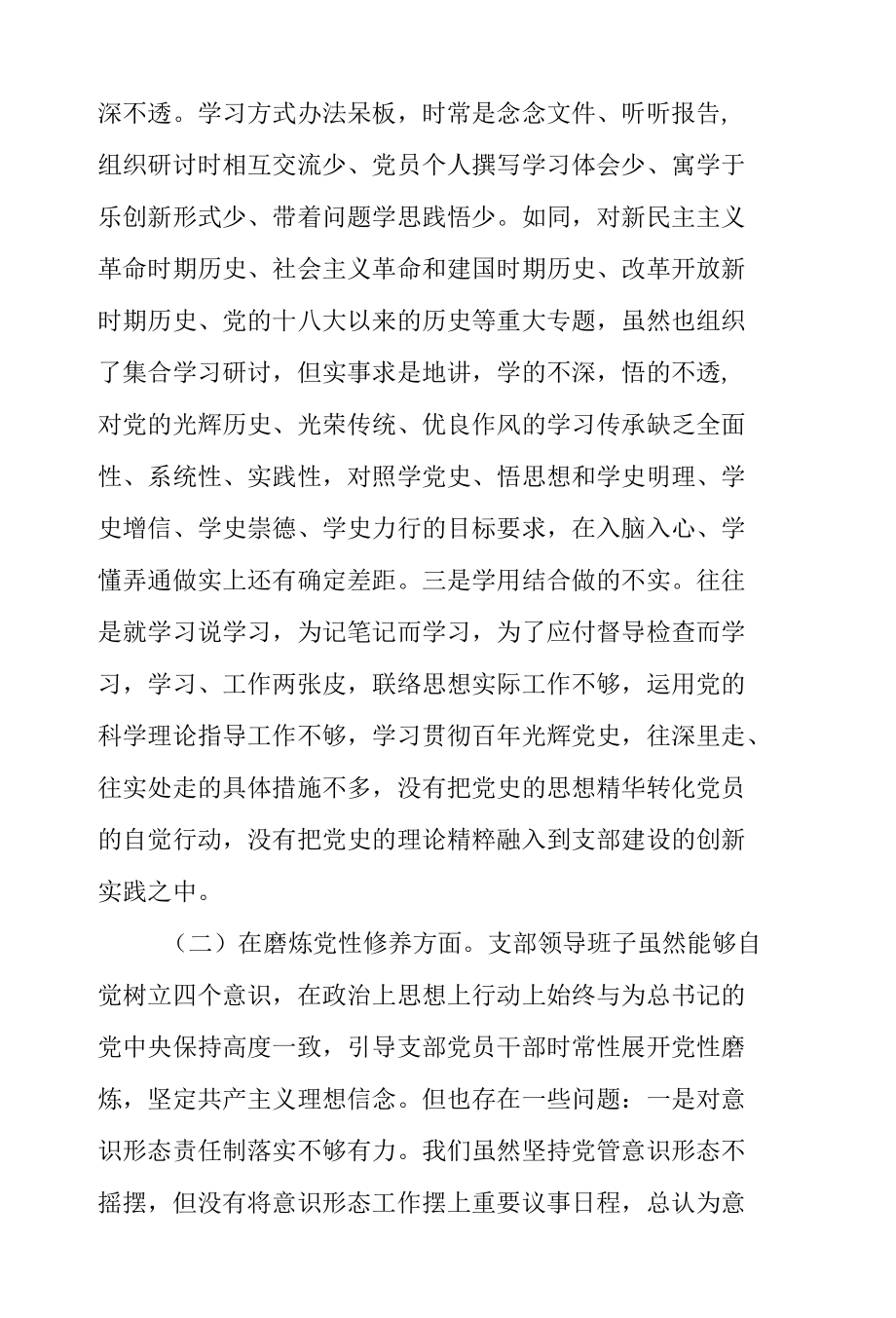 2021年党史学习教育专题组织生活会五个方面班子集体对照检查材料.docx_第3页