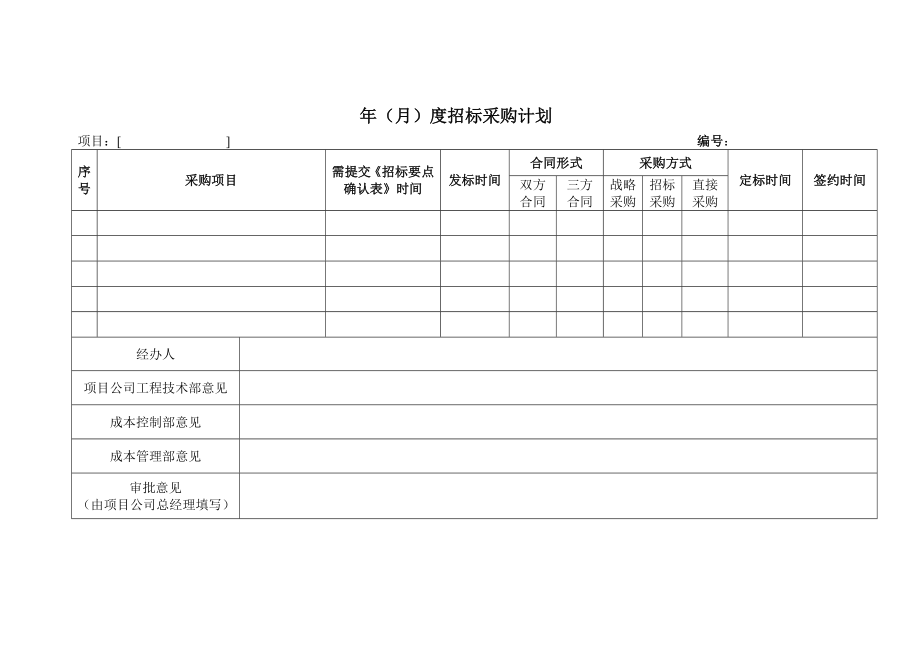 招标投标-年月度招标计划01 精品.doc_第1页