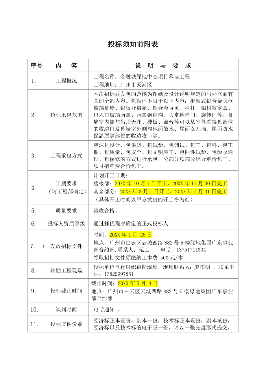 招标投标-广州绿地金融城中心幕墙工程招标文件 精品.doc_第3页