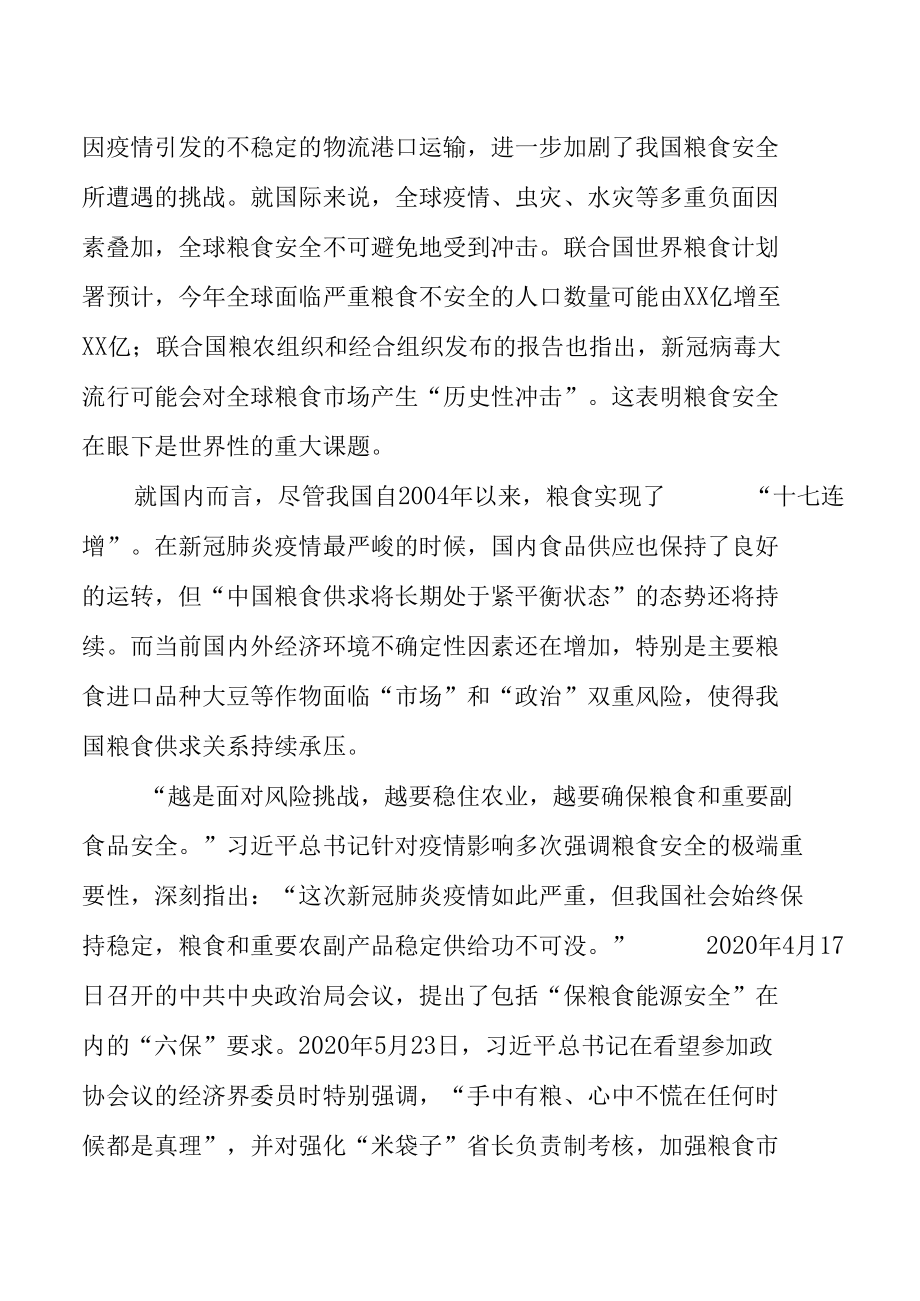 关于全球疫情下的粮食安全工作研究.docx_第2页